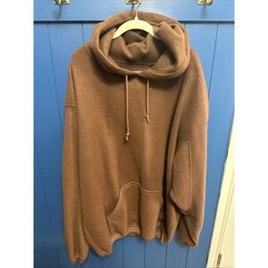 vtg FAST Solar Fleece Hoodie Mens XL Brown Kangaroo skater streetwear Fiji